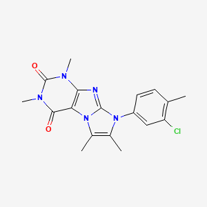 molecular formula C18H18ClN5O2 B2748249 6-(3-氯-4-甲基苯基)-2,4,7,8-四甲基嘧啶并[7,8-a]咪唑-1,3-二酮 CAS No. 878733-31-4
