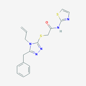molecular formula C17H17N5OS2 B274825 2-{[5-benzyl-4-(prop-2-en-1-yl)-4H-1,2,4-triazol-3-yl]sulfanyl}-N-(1,3-thiazol-2-yl)acetamide 