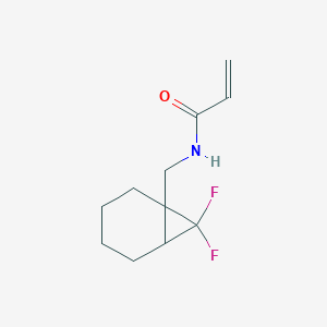 molecular formula C11H15F2NO B2748251 N-[(7,7-Difluoro-1-bicyclo[4.1.0]heptanyl)methyl]prop-2-enamide CAS No. 2361641-70-3