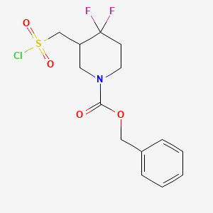 Benzyl 3-((chlorosulfonyl)methyl)-4,4-difluoropiperidine-1-carboxylate