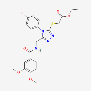 Ethyl 2-[[5-[[(3,4-dimethoxybenzoyl)amino]methyl]-4-(4-fluorophenyl)-1,2,4-triazol-3-yl]sulfanyl]acetate
