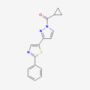 Cyclopropyl(3-(2-phenyl-1,3-thiazol-5-yl)-1H-pyrazol-1-yl)methanone