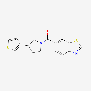 molecular formula C16H14N2OS2 B2748265 Benzo[d]thiazol-6-yl(3-(thiophen-3-yl)pyrrolidin-1-yl)methanone CAS No. 2191265-87-7