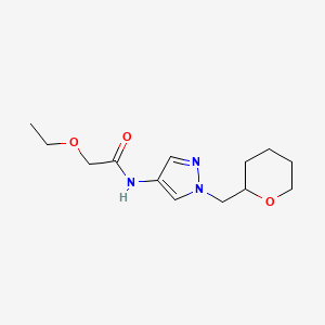 molecular formula C13H21N3O3 B2748266 2-ethoxy-N-(1-((tetrahydro-2H-pyran-2-yl)methyl)-1H-pyrazol-4-yl)acetamide CAS No. 2034556-35-7