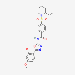 molecular formula C24H28N4O6S B2748271 N-(5-(2,4-dimethoxyphenyl)-1,3,4-oxadiazol-2-yl)-4-((2-ethylpiperidin-1-yl)sulfonyl)benzamide CAS No. 533870-44-9