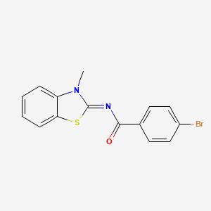 molecular formula C15H11BrN2OS B2748276 (Z)-4-bromo-N-(3-methylbenzo[d]thiazol-2(3H)-ylidene)benzamide CAS No. 325986-78-5