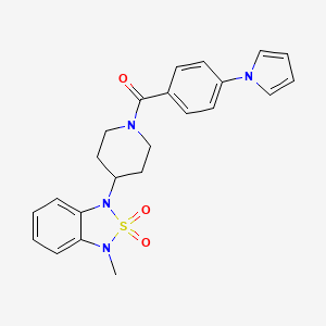 molecular formula C23H24N4O3S B2748277 (4-(1H-pyrrol-1-yl)phenyl)(4-(3-methyl-2,2-dioxidobenzo[c][1,2,5]thiadiazol-1(3H)-yl)piperidin-1-yl)methanone CAS No. 2034414-24-7