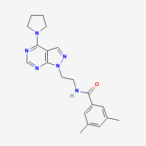 3,5-dimethyl-N-(2-(4-(pyrrolidin-1-yl)-1H-pyrazolo[3,4-d]pyrimidin-1-yl)ethyl)benzamide