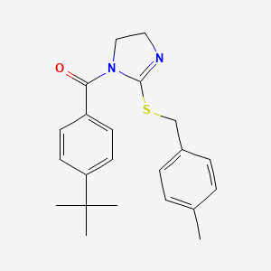 (4-(tert-butyl)phenyl)(2-((4-methylbenzyl)thio)-4,5-dihydro-1H-imidazol-1-yl)methanone
