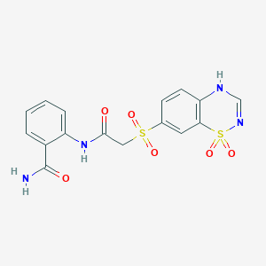 2-({[(1,1-dioxido-4H-1,2,4-benzothiadiazin-7-yl)sulfonyl]acetyl}amino)benzamide