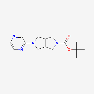 molecular formula C15H22N4O2 B2748288 Tert-butyl 2-pyrazin-2-yl-1,3,3a,4,6,6a-hexahydropyrrolo[3,4-c]pyrrole-5-carboxylate CAS No. 2415563-44-7
