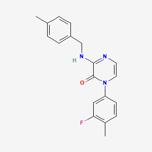 molecular formula C19H18FN3O B2748297 1-(3-fluoro-4-methylphenyl)-3-((4-methylbenzyl)amino)pyrazin-2(1H)-one CAS No. 899999-70-3