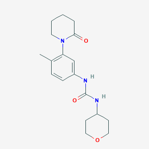 molecular formula C18H25N3O3 B2748302 1-(4-methyl-3-(2-oxopiperidin-1-yl)phenyl)-3-(tetrahydro-2H-pyran-4-yl)urea CAS No. 2034227-78-4