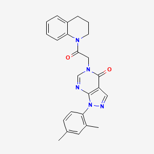 molecular formula C24H23N5O2 B2748304 5-[2-(3,4-dihydro-2H-quinolin-1-yl)-2-oxoethyl]-1-(2,4-dimethylphenyl)pyrazolo[3,4-d]pyrimidin-4-one CAS No. 887458-88-0