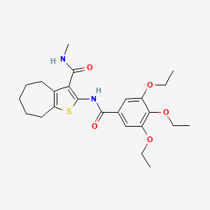 molecular formula C24H32N2O5S B2748306 N-甲基-2-(3,4,5-三乙氧基苯甲酰胺基)-5,6,7,8-四氢-4H-环庚基-3-甲酰胺 CAS No. 893097-70-6