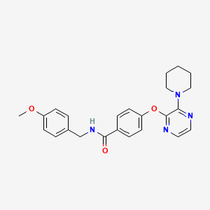 molecular formula C24H26N4O3 B2748315 N-(4-甲氧基苄基)-4-((3-(哌啶-1-基)吡嗪-2-基)氧基)苯甲酰胺 CAS No. 1251695-75-6