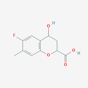 molecular formula C11H11FO4 B2748317 6-Fluoro-4-hydroxy-7-methylchroman-2-carboxylic acid CAS No. 1420793-26-5