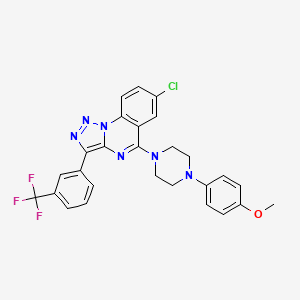 molecular formula C27H22ClF3N6O B2748322 7-Chloro-5-(4-(4-methoxyphenyl)piperazin-1-yl)-3-(3-(trifluoromethyl)phenyl)-[1,2,3]triazolo[1,5-a]quinazoline CAS No. 893789-74-7