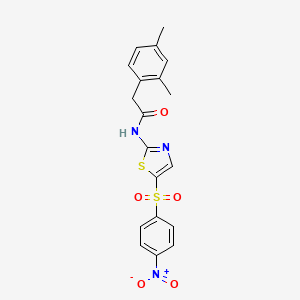 2-(2,4-dimethylphenyl)-N-(5-((4-nitrophenyl)sulfonyl)thiazol-2-yl)acetamide