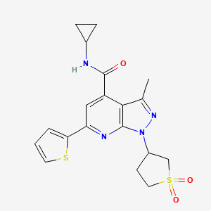N-cyclopropyl-1-(1,1-dioxidotetrahydrothiophen-3-yl)-3-methyl-6-(thiophen-2-yl)-1H-pyrazolo[3,4-b]pyridine-4-carboxamide