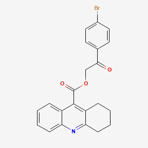 molecular formula C22H18BrNO3 B2748333 2-(4-Bromophenyl)-2-oxoethyl 1,2,3,4-tetrahydroacridine-9-carboxylate CAS No. 312947-45-8