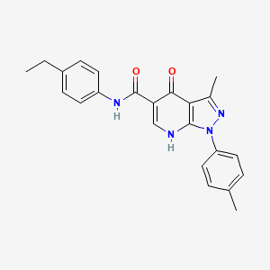 molecular formula C23H22N4O2 B2748343 N-(4-ethylphenyl)-3-methyl-4-oxo-1-(p-tolyl)-4,7-dihydro-1H-pyrazolo[3,4-b]pyridine-5-carboxamide CAS No. 923689-52-5