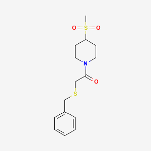 2-(Benzylthio)-1-(4-(methylsulfonyl)piperidin-1-yl)ethanone