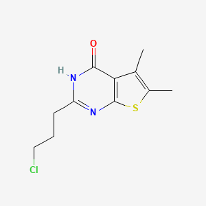 molecular formula C11H13ClN2OS B2748355 2-(3-chloropropyl)-5,6-dimethylthieno[2,3-d]pyrimidin-4(3H)-one CAS No. 877977-27-0