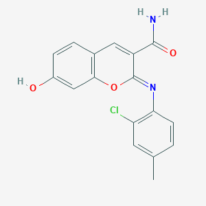 (2Z)-2-[(2-chloro-4-methylphenyl)imino]-7-hydroxy-2H-chromene-3-carboxamide