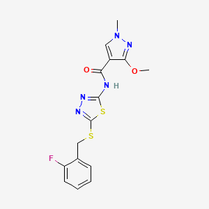 N-(5-((2-fluorobenzyl)thio)-1,3,4-thiadiazol-2-yl)-3-methoxy-1-methyl-1H-pyrazole-4-carboxamide