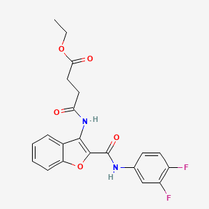 Ethyl 4-((2-((3,4-difluorophenyl)carbamoyl)benzofuran-3-yl)amino)-4-oxobutanoate