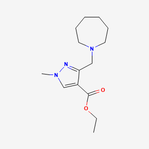 molecular formula C14H23N3O2 B2748373 Ethyl 3-(azepan-1-ylmethyl)-1-methylpyrazole-4-carboxylate CAS No. 1975118-42-3