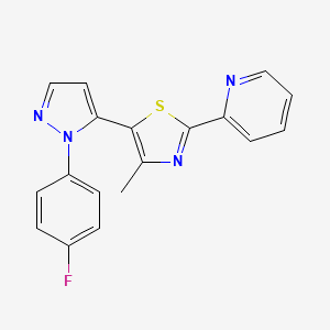 2-{5-[1-(4-fluorophenyl)-1H-pyrazol-5-yl]-4-methyl-1,3-thiazol-2-yl}pyridine