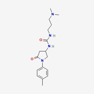 molecular formula C17H26N4O2 B2748379 1-(3-(Dimethylamino)propyl)-3-(5-oxo-1-(p-tolyl)pyrrolidin-3-yl)urea CAS No. 894016-91-2