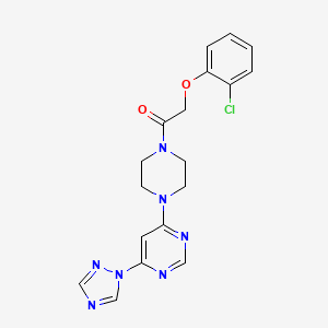 1-(4-(6-(1H-1,2,4-triazol-1-yl)pyrimidin-4-yl)piperazin-1-yl)-2-(2-chlorophenoxy)ethanone