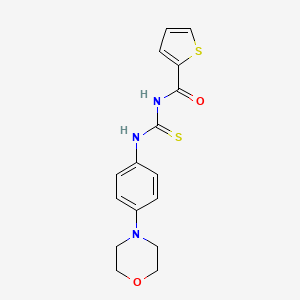 molecular formula C16H17N3O2S2 B2748390 N-[(4-morpholin-4-ylphenyl)carbamothioyl]thiophene-2-carboxamide CAS No. 302552-71-2