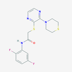 N-(2,5-difluorophenyl)-2-((3-thiomorpholinopyrazin-2-yl)thio)acetamide