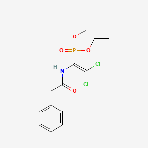 molecular formula C14H18Cl2NO4P B2748409 N-(2,2-dichloro-1-diethoxyphosphorylethenyl)-2-phenylacetamide CAS No. 391225-12-0