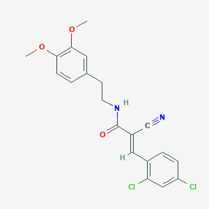 (E)-2-cyano-3-(2,4-dichlorophenyl)-N-[2-(3,4-dimethoxyphenyl)ethyl]prop-2-enamide