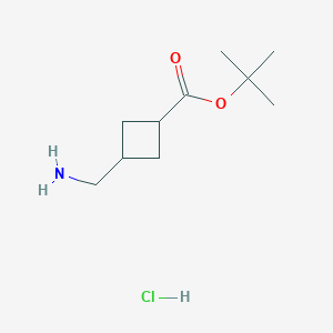 molecular formula C10H20ClNO2 B2748433 叔丁基3-(氨甲基)环丁烷-1-羧酸酯；盐酸盐 CAS No. 2503208-36-2