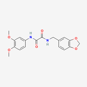 molecular formula C18H18N2O6 B2748436 N-(1,3-苯并二氧杂环戊-5-基甲基)-N'-(3,4-二甲氧基苯基)甲酰胺 CAS No. 838865-53-5
