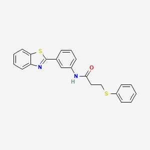 molecular formula C22H18N2OS2 B2748450 N-(3-(苯并噻唑-2-基)苯基)-3-(苯基硫基)丙酰胺 CAS No. 476634-43-2