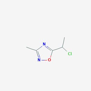 molecular formula C5H7ClN2O B2748453 5-(1-Chloroethyl)-3-methyl-1,2,4-oxadiazole CAS No. 79867-19-9