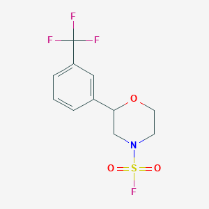 molecular formula C11H11F4NO3S B2748472 2-[3-(Trifluoromethyl)phenyl]morpholine-4-sulfonyl fluoride CAS No. 2411274-69-4