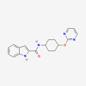 molecular formula C19H20N4O2 B2748473 N-((1r,4r)-4-(pyrimidin-2-yloxy)cyclohexyl)-1H-indole-2-carboxamide CAS No. 2034400-03-6