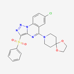 7-Chloro-5-(1,4-dioxa-8-azaspiro[4.5]dec-8-yl)-3-(phenylsulfonyl)[1,2,3]triazolo[1,5-a]quinazoline