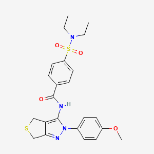 molecular formula C23H26N4O4S2 B2748481 4-(N,N-diethylsulfamoyl)-N-(2-(4-methoxyphenyl)-4,6-dihydro-2H-thieno[3,4-c]pyrazol-3-yl)benzamide CAS No. 392254-61-4