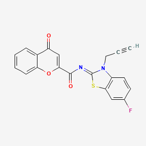N-(6-fluoro-3-prop-2-ynyl-1,3-benzothiazol-2-ylidene)-4-oxochromene-2-carboxamide