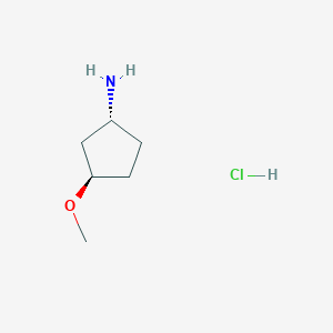 molecular formula C6H14ClNO B2748493 (1R,3R)-3-methoxycyclopentan-1-amine;hydrochloride CAS No. 1821430-32-3; 2243802-43-7