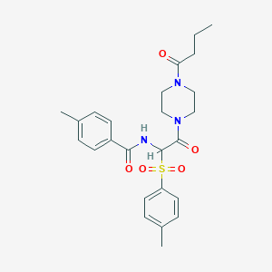 N-(2-(4-butyrylpiperazin-1-yl)-2-oxo-1-tosylethyl)-4-methylbenzamide